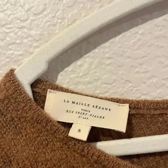 Sezane Gaspard Jumper Camel Cardigan Sweater Size Small - Picture 3 of 5